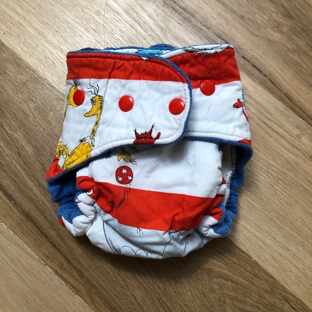 **SOLD**Dr. Seuss red and blue cloth diaper absorbency without cover
